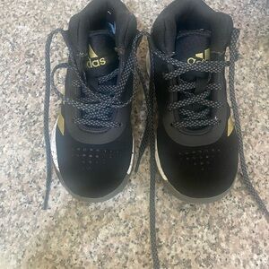 adidas Kids Black and Gold Lace-Up Sneakers